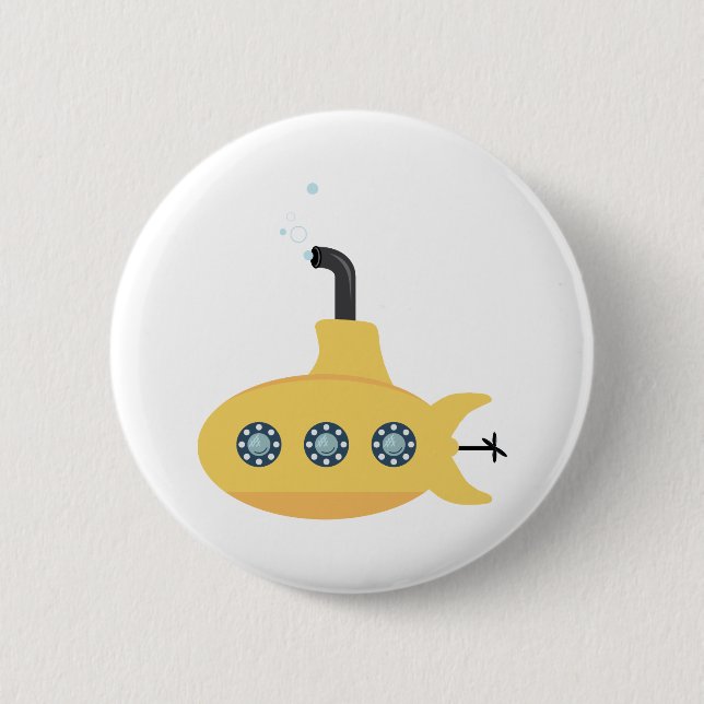 Badge Rond 5 Cm Sous-marin jaune (Devant)