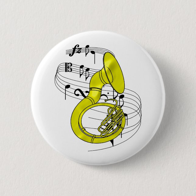 Badge Rond 5 Cm Sousaphone (Devant)