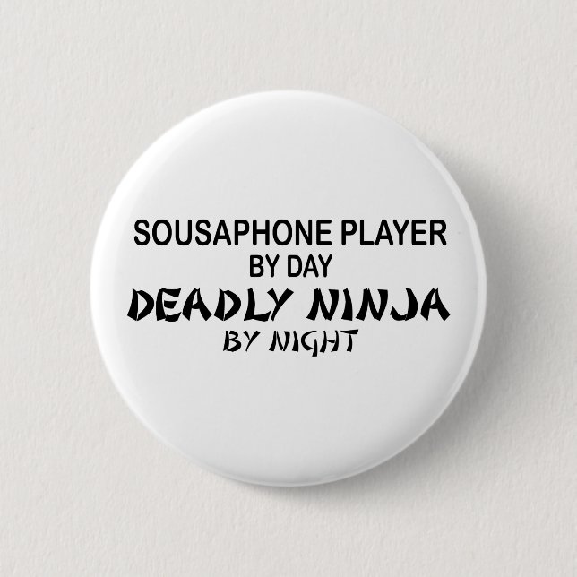 Badge Rond 5 Cm Sousaphone Ninja mortel par nuit (Devant)