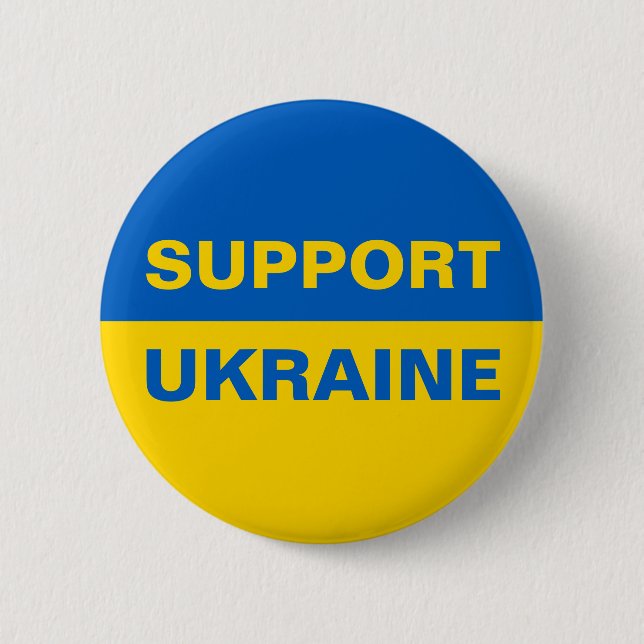 Badge Rond 5 Cm Soutenez le drapeau ukrainien (Devant)