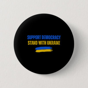 Badge Rond 5 Cm Soutenez l'Ukraine avec le drapeau de l'Ukraine po