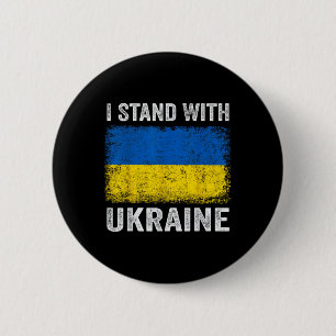 Badge Rond 5 Cm Soutenez L'Ukraine Je Prends Position Avec L'Ukrai