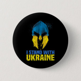 Badge Rond 5 Cm Soutenez l'Ukraine Je suis avec l'Ukraine Guerrier