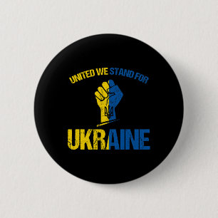 Badge Rond 5 Cm Soutenez l'Ukraine - Unis Nous Sommes Pour l'Ukrai
