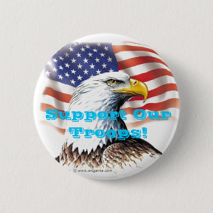 Badge Rond 5 Cm Soutenez nos troupes ! Bouton