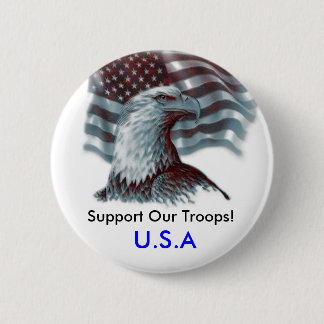 Badge Rond 5 Cm Soutenez notre bouton de Troops/USA