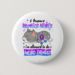 Badge Rond 5 Cm Soutenez Rhumatoïde Arthrite Sensibilisation Ribbo