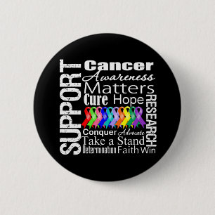 Badge Rond 5 Cm Soutenez toute la conscience de cancers