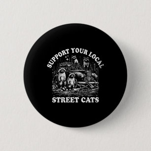 Badge Rond 5 Cm Soutenez Vos Chats De Rue Raccoons Locaux