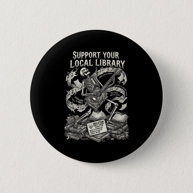 Badge Rond 5 Cm Soutenez votre librairie locale gothique (Devant)