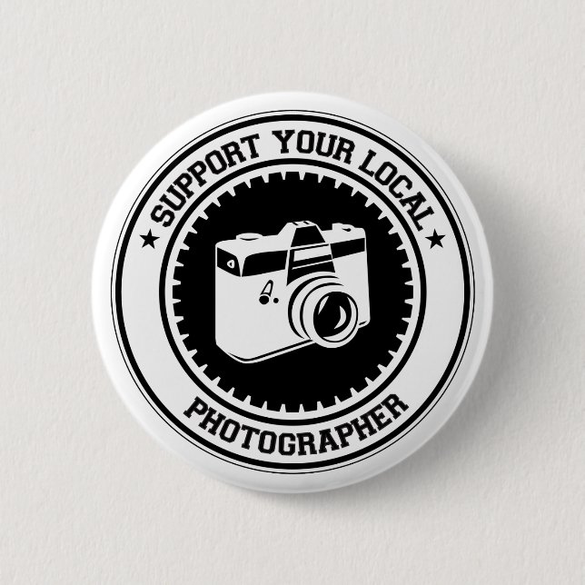 Badge Rond 5 Cm Soutenez votre photographe local (Devant)