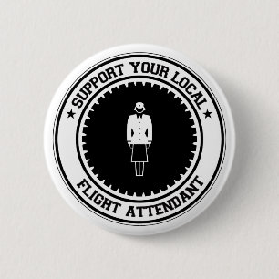 Badge Rond 5 Cm Soutenez votre steward (hôtesse de l'air) local