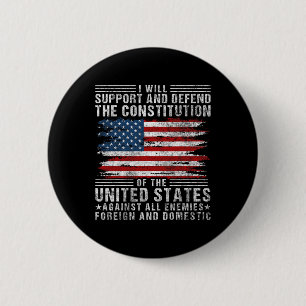 Badge Rond 5 Cm Soutenir et défendre la Constitution - Drapeau amé