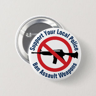 Badge Rond 5 Cm Soutenir les forces de l'ordre - Interdire les arm