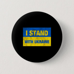 Badge Rond 5 Cm Soutenir l'Ukraine Je suis avec l'Ukraine Drapeau