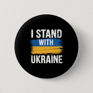 Badge Rond 5 Cm Soutenir l'Ukraine Je suis avec l'Ukraine Drapeau