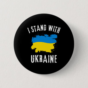 Badge Rond 5 Cm Soutenir l'Ukraine Je suis avec l'Ukraine Drapeau