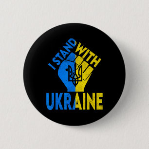 Badge Rond 5 Cm Soutenir l'Ukraine Je suis avec l'Ukraine Drapeau