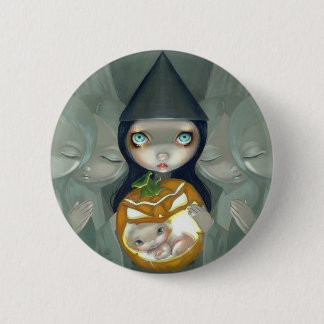 Badge Rond 5 Cm "Soutenu bouton de citrouille"