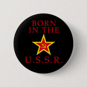 Badge Rond 5 Cm Soutenu dans le bouton de l'URSS
