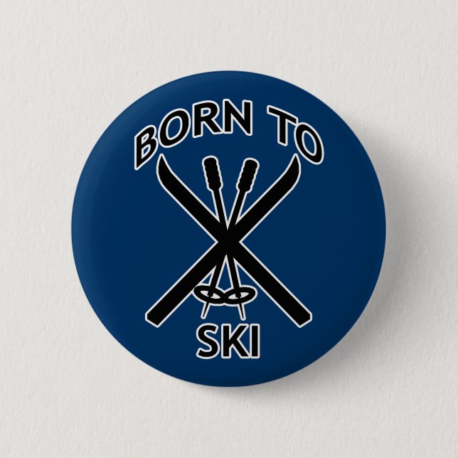 Badge Rond 5 Cm Soutenu pour skier (Devant)