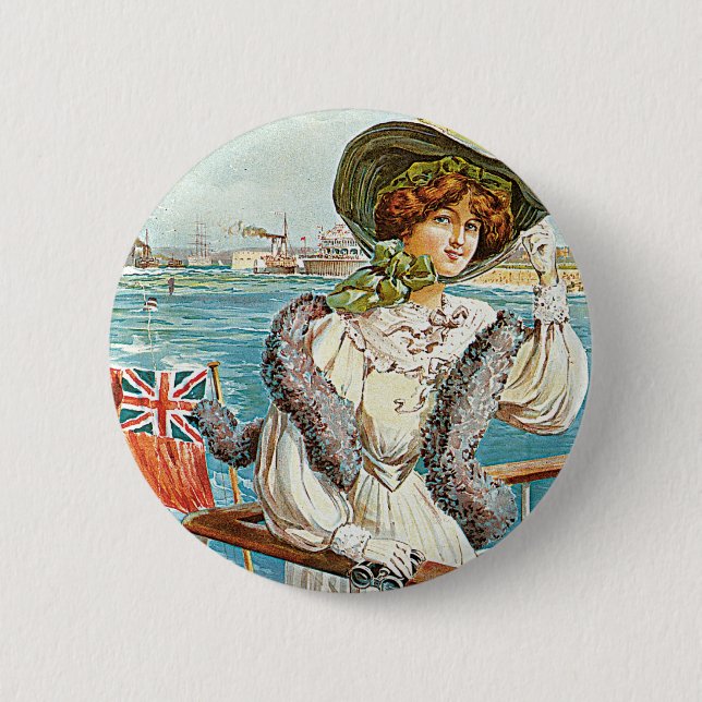 Badge Rond 5 Cm Southsea et Portsmouth (Devant)