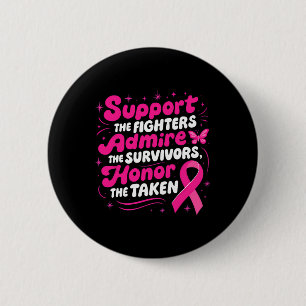 Badge Rond 5 Cm Soutien à la sensibilisation au cancer du sein Com