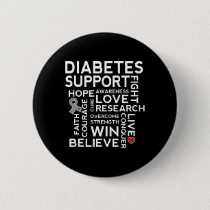 Badge Rond 5 Cm Soutien à la sensibilisation au diabète Mois March