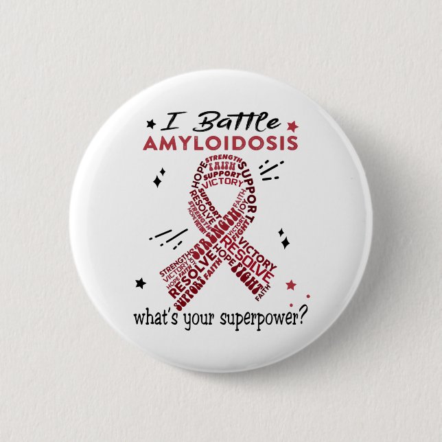 Badge Rond 5 Cm Soutien Amyloidosis Guerriers Cadeaux (Devant)