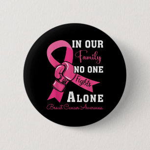 Badge Rond 5 Cm Soutien au cancer du sein Famille Femmes Cancer du