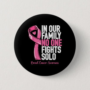 Badge Rond 5 Cm Soutien au cancer du sein Famille Femmes Cancer du