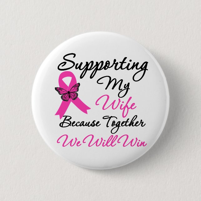 Badge Rond 5 Cm Soutien au cancer du sein (femme) (Devant)