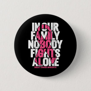Badge Rond 5 Cm Soutien au cancer Famille Rose Sensibilisation au 