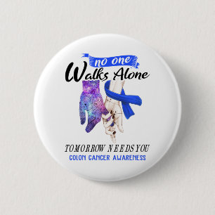 Badge Rond 5 Cm Soutien Colon Cancer Sensibilisation Ribbon Cadeau