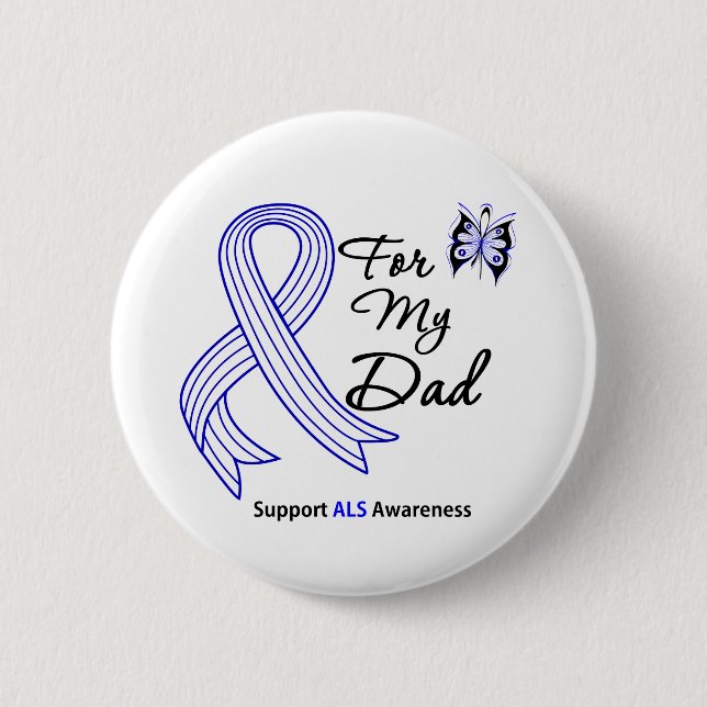 Badge Rond 5 Cm Soutien de la SLA à mon père (Devant)