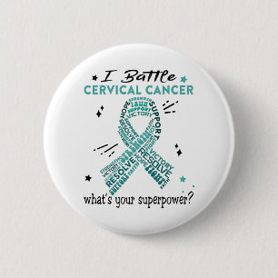 Badge Rond 5 Cm Soutien des dons de guerriers du cancer du col ut