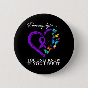 Badge Rond 5 Cm Soutien du guerrier de sensibilisation Ruban viole