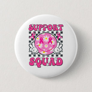 Badge Rond 5 Cm Soutien du guerrier du cancer du sein Équipe du ca