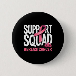 Badge Rond 5 Cm Soutien du guerrier du cancer du sein Squad Pink R