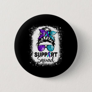 Badge Rond 5 Cm Soutien Équipe Messy Bun Prévention du suicide