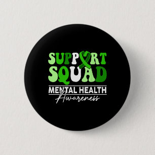 Badge Rond 5 Cm Soutien Équipe Tournesol Cheveux Santé mentale