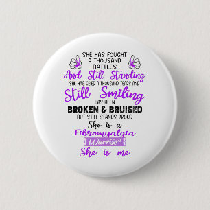 Badge Rond 5 Cm Soutien Fibromyalgia Guerrier dons