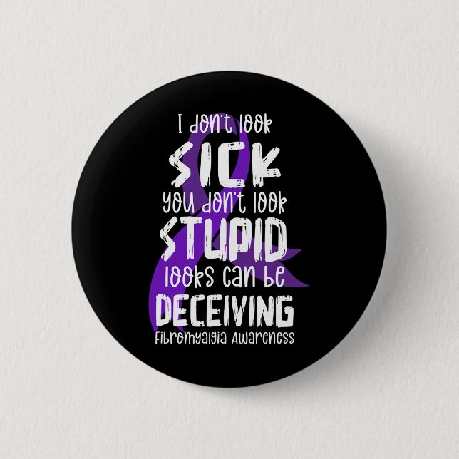 Badge Rond 5 Cm Soutien Fibromyalgie Mois de sensibilisation Fibro (Devant)