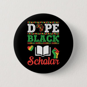 Badge Rond 5 Cm Soutien fierté noire panafricaine américaine érudi
