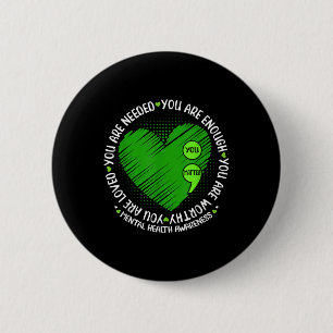 Badge Rond 5 Cm Soutien motivationnel Guerrier Santé mentale