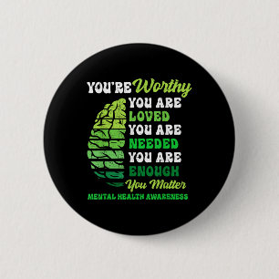 Badge Rond 5 Cm Soutien motivationnel Guerrier Santé mentale