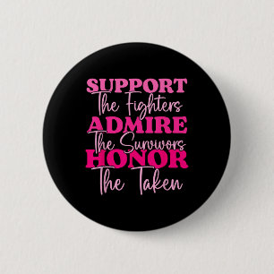 Badge Rond 5 Cm Soutien pour le cancer du sein Admirez le cancer d