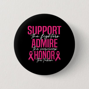 Badge Rond 5 Cm Soutien pour le cancer du sein Admirez le cancer d