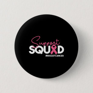 Badge Rond 5 Cm Soutien pour le cancer du sein Squad Ribbon rose c