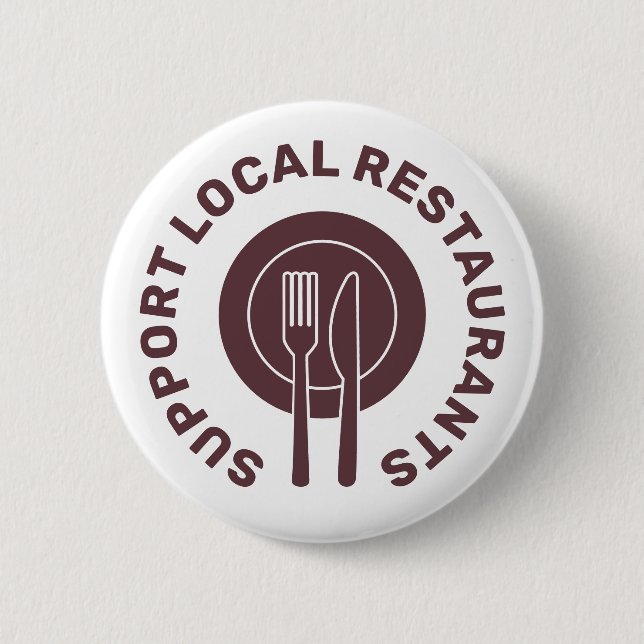 Badge Rond 5 Cm Soutien Restaurants locaux (Devant)